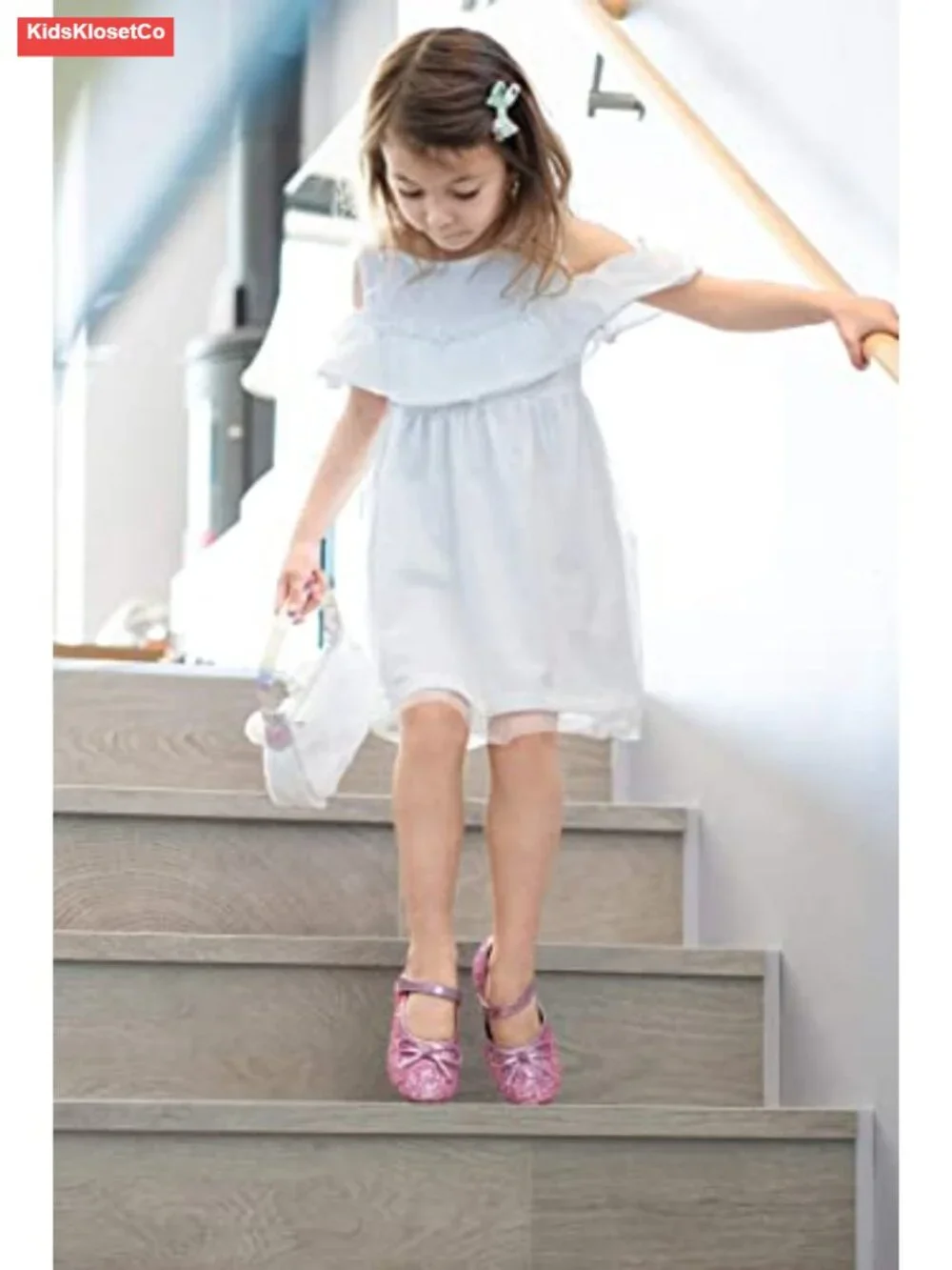 Toddler Girls Mary Jane Flats Slip-on Party Dress Shoes Round Toe Hook & Loop